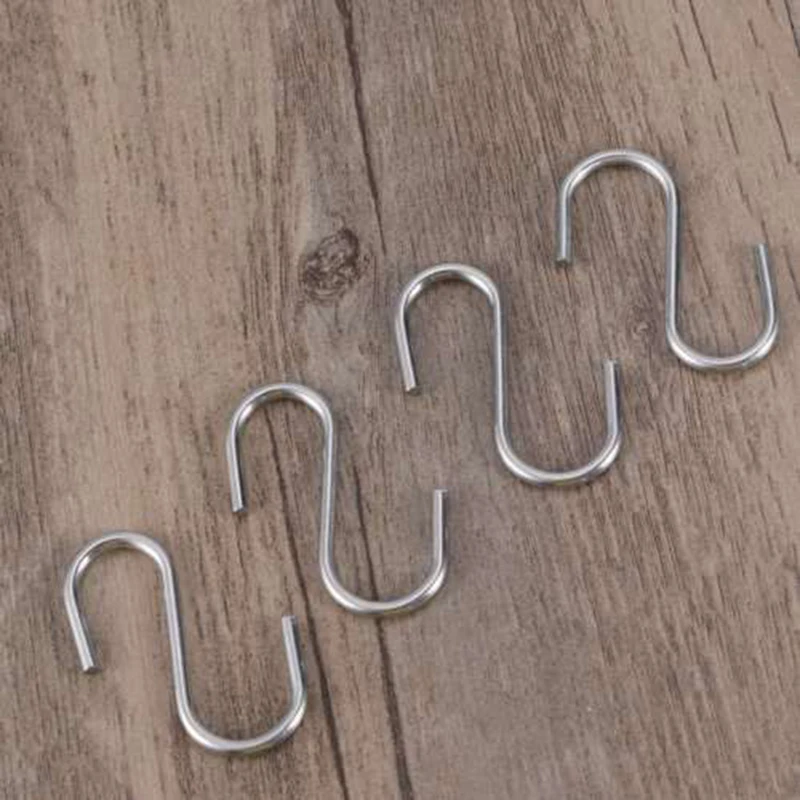 100 шт Серебряный s образный домашний кухонный крючок Подвеска из нержавеющей
