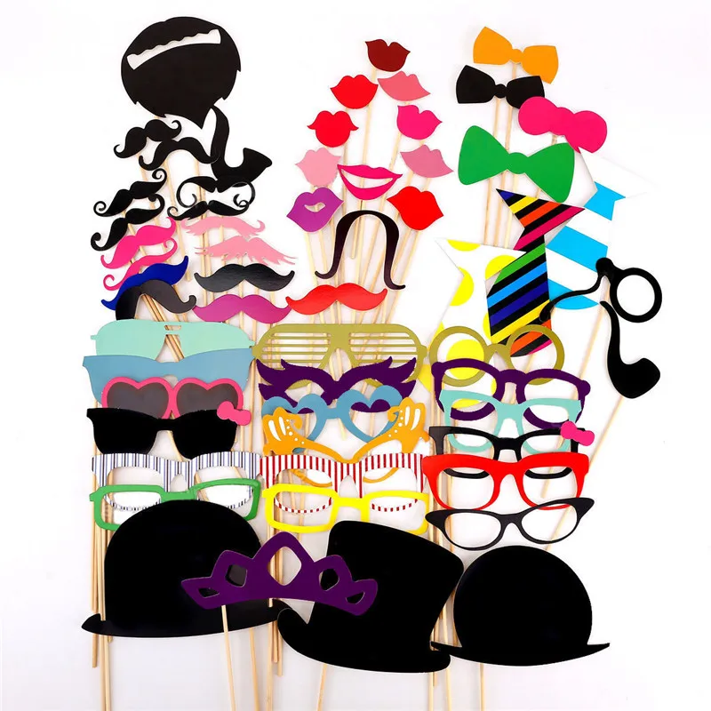 

58 шт. на день рождения DIY вечерние украшения Photo Booth Реквизит для детей вечерние свадебные сувениры и подарки