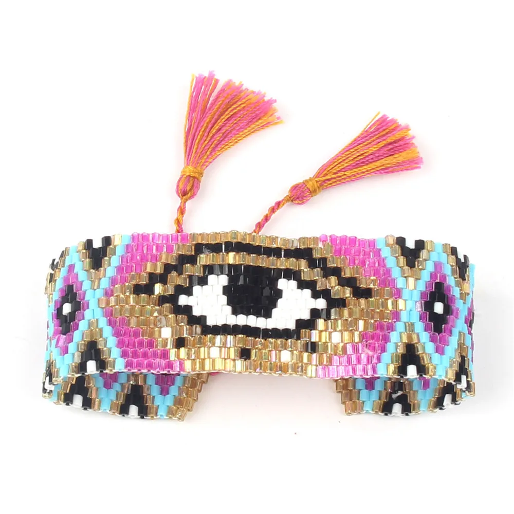 SHINUSBOHO lucky eye ожерелье для женщин MIYUKI collier длинное кулон с кисточкой Турция сглаза