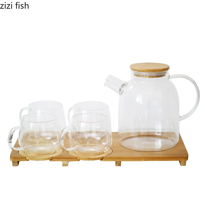 Простой чайный набор из стекла керамики для послеобеденного чая цветочного