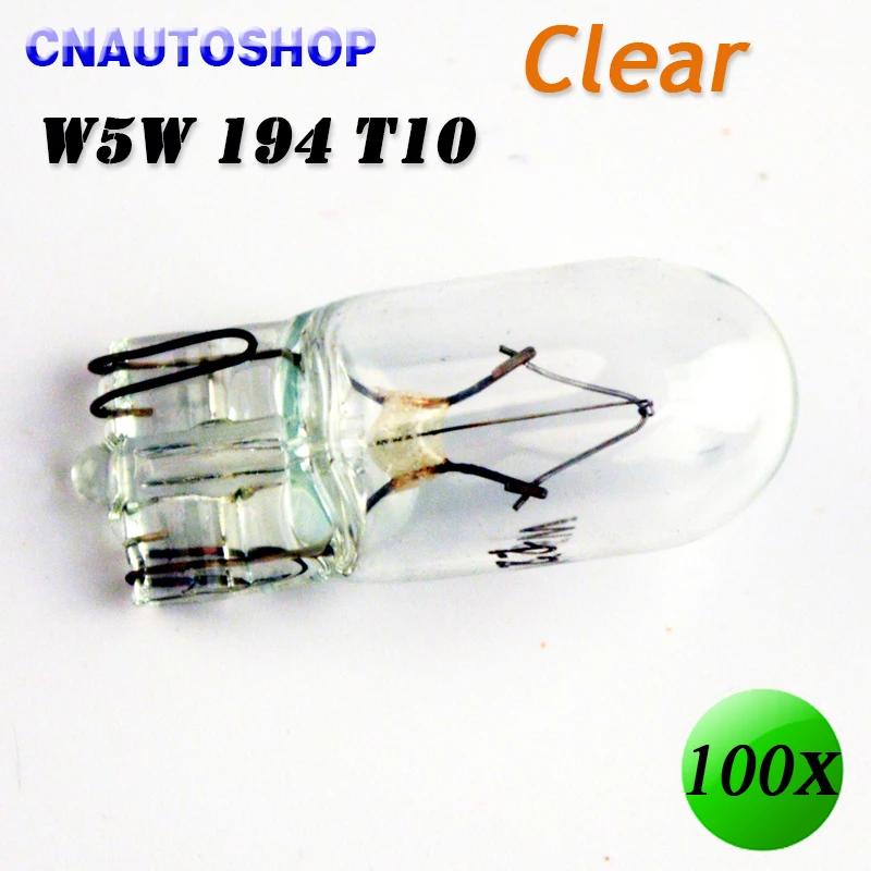 Автомобильная лампа W5W T10 501 194 прозрачная теплая белая 12 В 5 Вт W2.1x9.5d одна