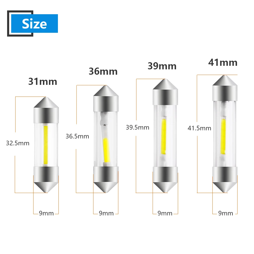 YM E-Bright 50 шт. монолитный блок светодиосветодиодный C5W 31 мм 36 39 41 автомобильный