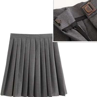 dark grey Q23 Женская JK форма для старшей школы, студентов, девушек, Harajuku, консервативный стиль, высокая талия, размера плюс, короткая плиссированная юбка, 5XL - Цвет: dark grey Q23