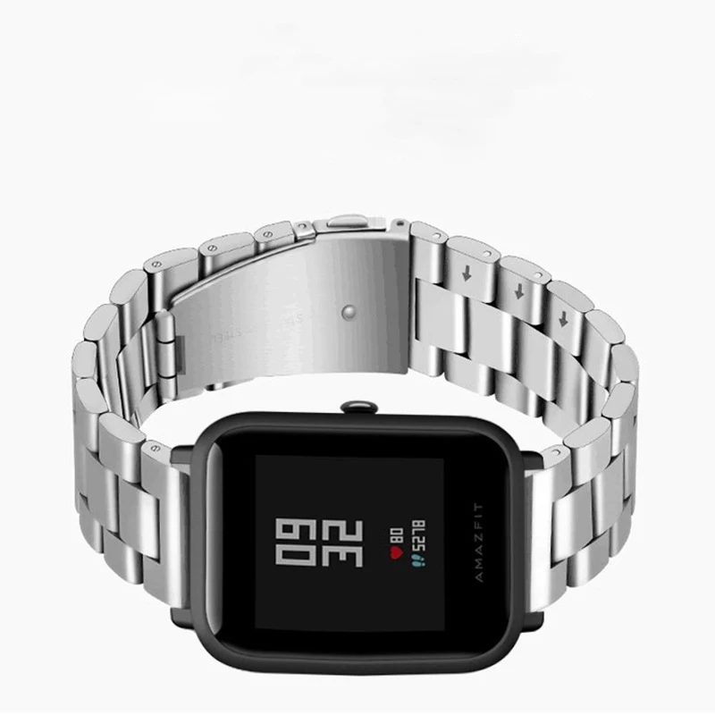 Замена JANSIN металлический ремешок для Xiaomi Huami Amazfit Bip BIT PACE Lite Молодежные Смарт-часы пригоден для ношения на запястье браслет ремешок для часов