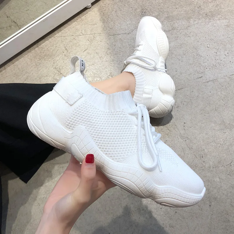 Женская обувь вязаные носки женские кроссовки сезон весна лето на плоской