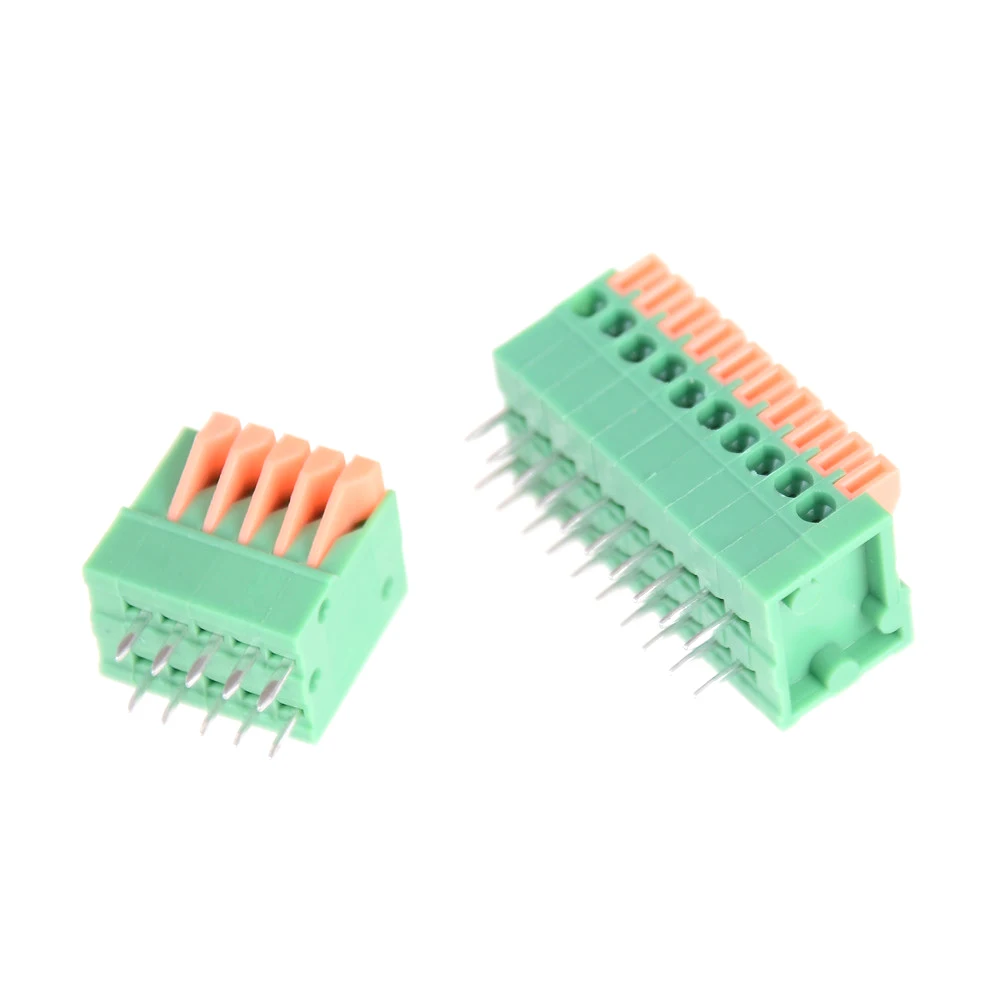 5 шт. HUXUAN KF141R KF141V 2,54 мм шаг PCB прямое стопы разъемы 2/3/4/5/6/7/8/9/10P Весна Screless Медь клеммной колодки