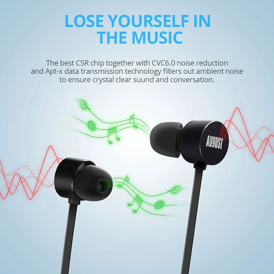 EP616 Wireless Sport Bluetooth Earphones Sweatproof Stable Bluetooth Workout Earphone for Running,Gym with Magnet Mic