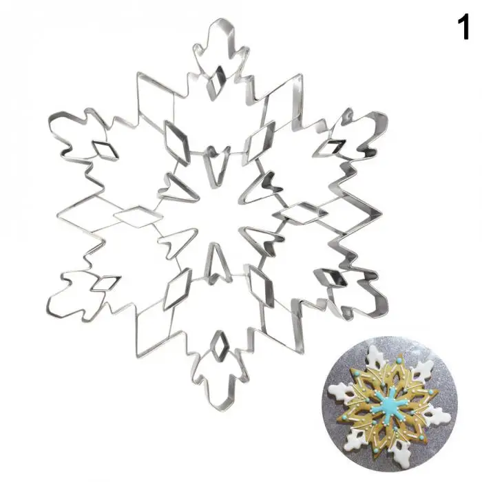 Stainless Steel Christmas Tree Snowflake Biscuit Cutter Mold Cake Decor Baking Tool TN88
