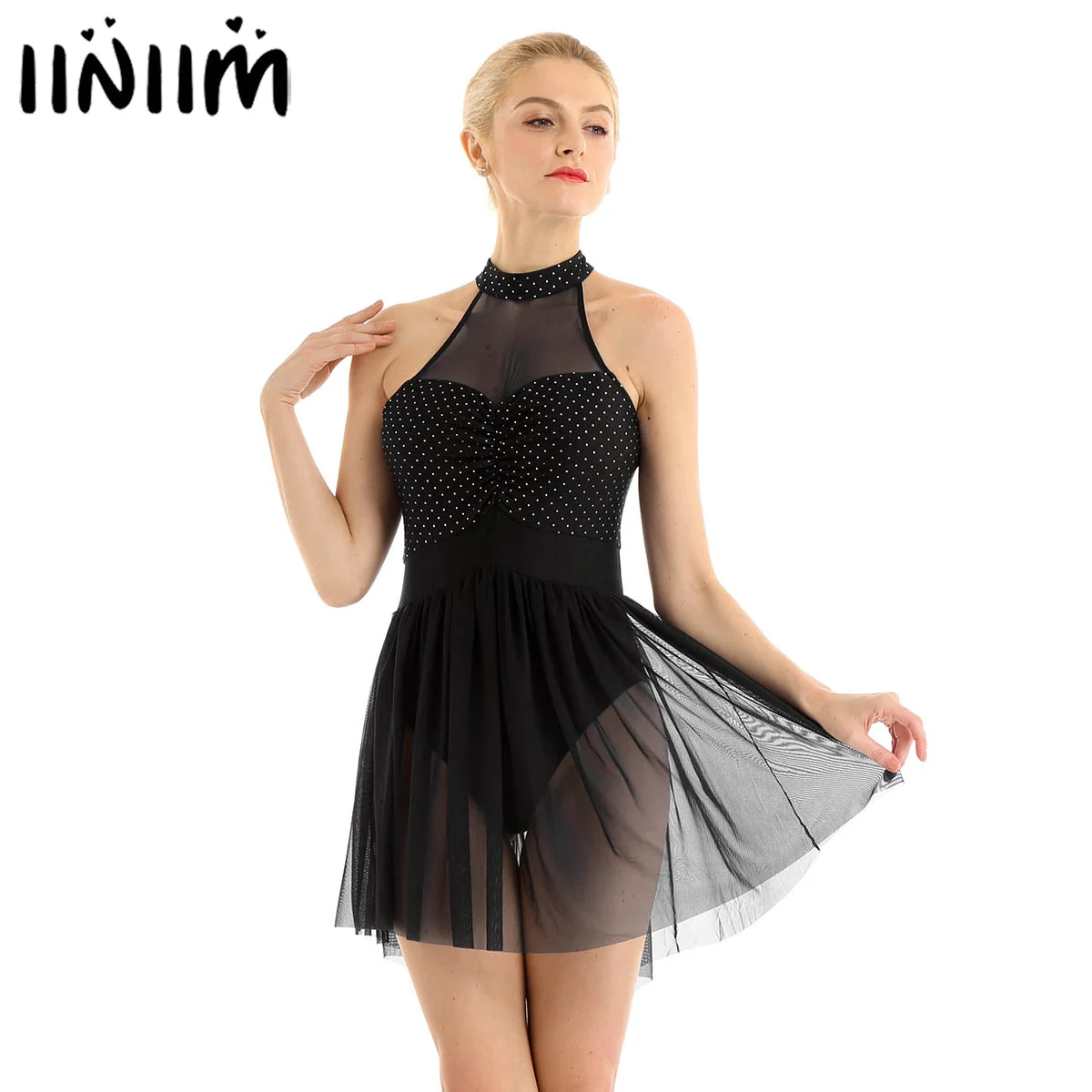IEFiEL балетная танцевальная одежда в горошек нестандартный фатиновый подол
