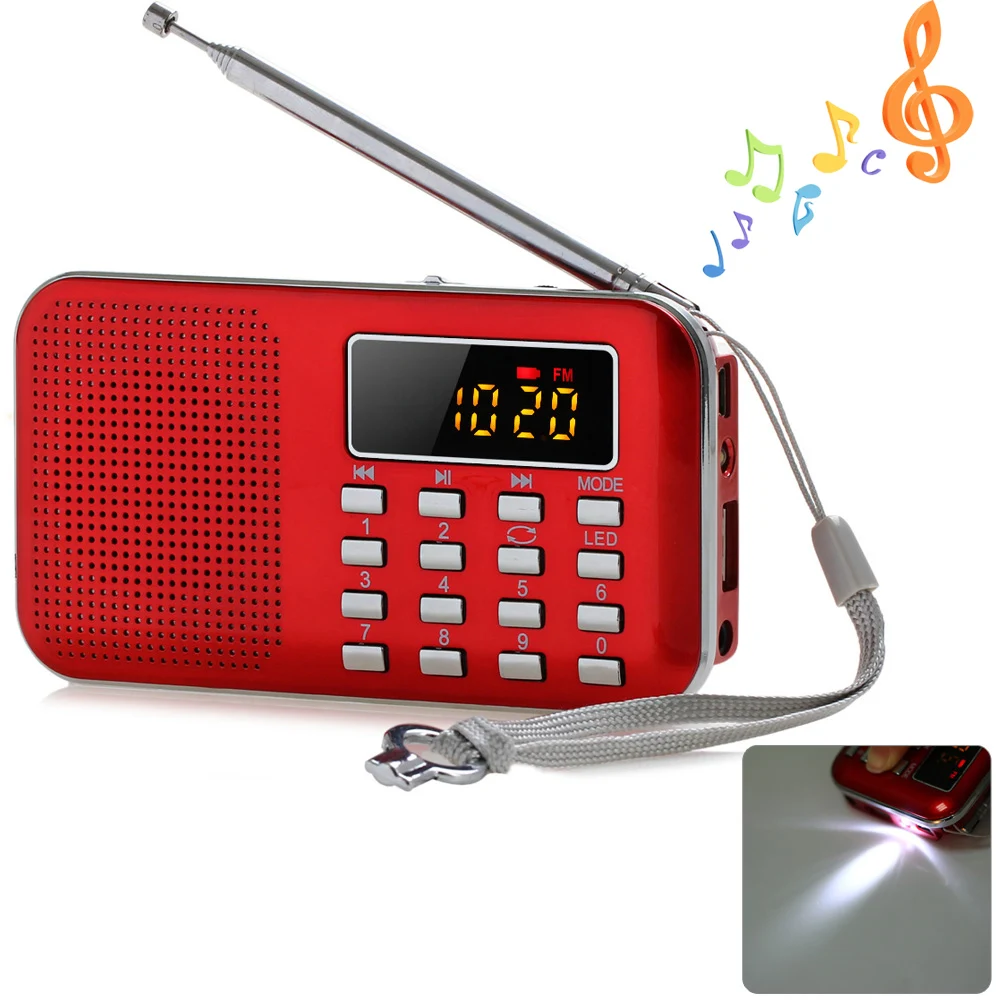 Новый мини Портативный ЖК дисплей цифровой FM радио Динамик USB TF карты Mp3