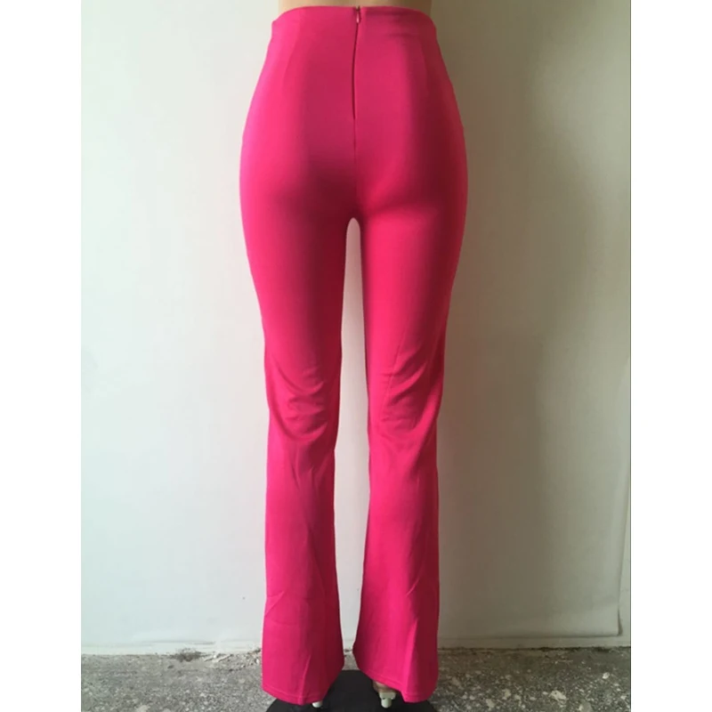 Pndodo 2017 модные облегающие однотонные брюки повседневные широкие с высокой талией