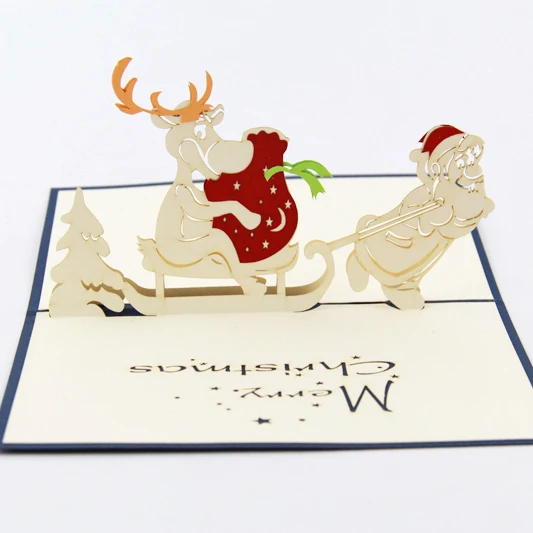 

Funny Santa Clause Christmas cards/3D pop up greeting card/ Free shipping