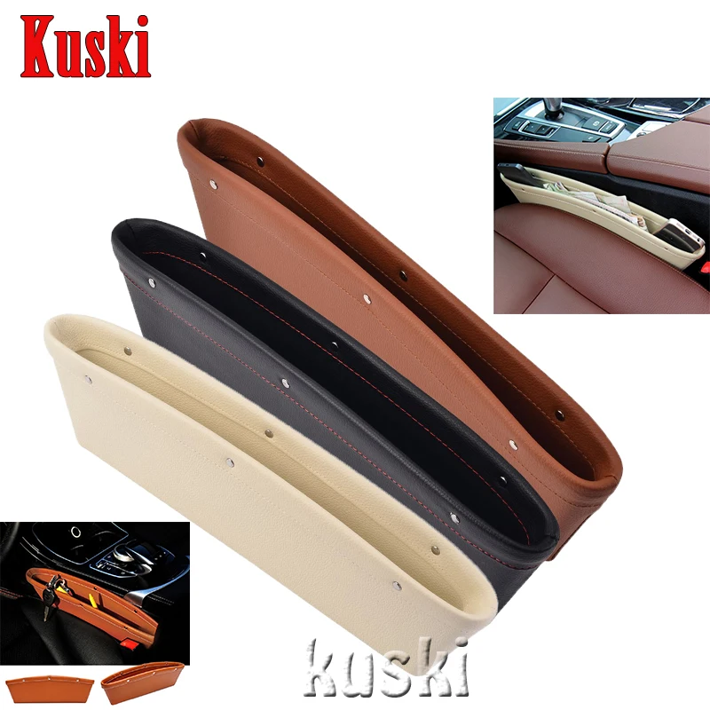 

1pc Leather Car Storage Box Car Seat Gap Slit Pocket for Porsche 911 Cayenne Macan Mini Cooper R56 R50 Car Styling Accessories