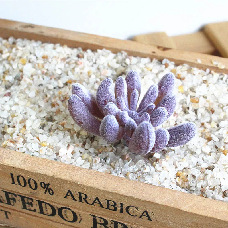 38 Charming Accessories Flocking DIY Mini Plant Plastic 1pc New Bridal Bouquet Fashion Purple Succulents Flower wall Floral - Цвет: 38