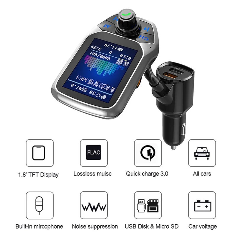 Новинка Автомобильный Bluetooth FM передатчик MP3 плеер беспроводной радиоадаптер USB
