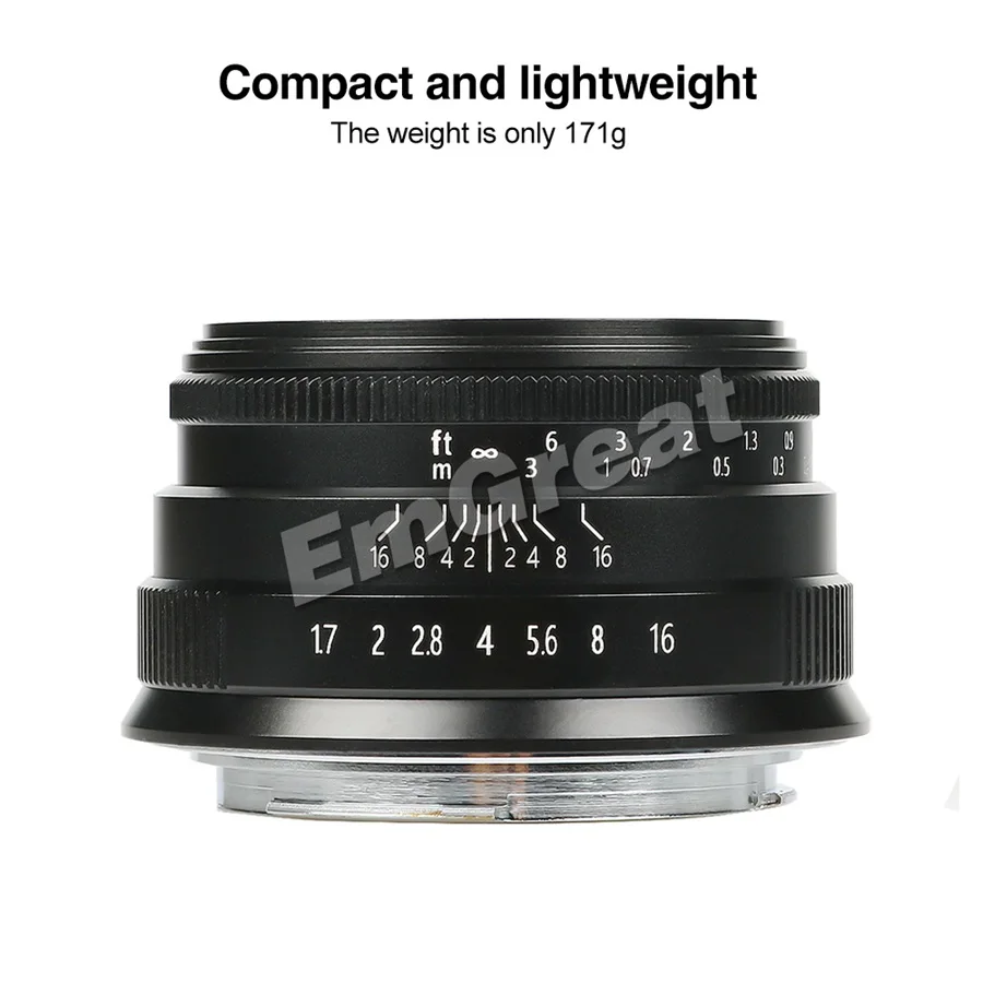 Brightin Star 35 мм F1.7 объектив с большой апертурой с ручной фокусировкой для sony E-mount/для Fuji/M4/3 mount беззеркальных камер