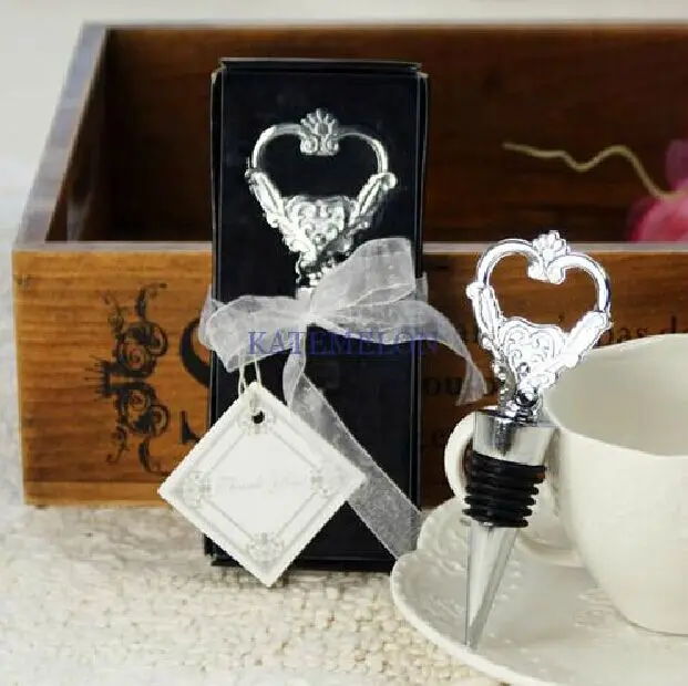 Серебряный Ключ Корона бутылки вина Пробка в подарочной коробке Свадебная