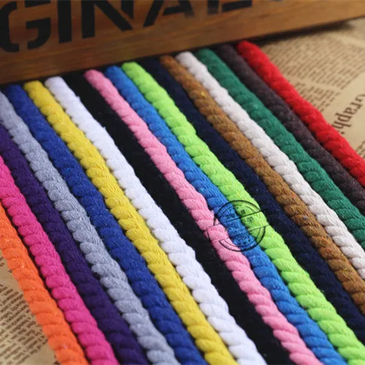 8mm3 прядей красочные плетеный Канат из хлопка лента сад ручной работы DIY браслет