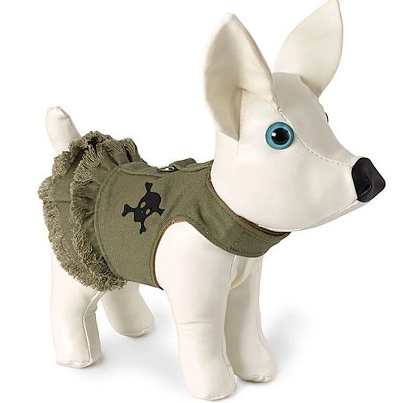 Одежда для собак платье собаки чихуахуа йоркширского джинсового зеленого цвета