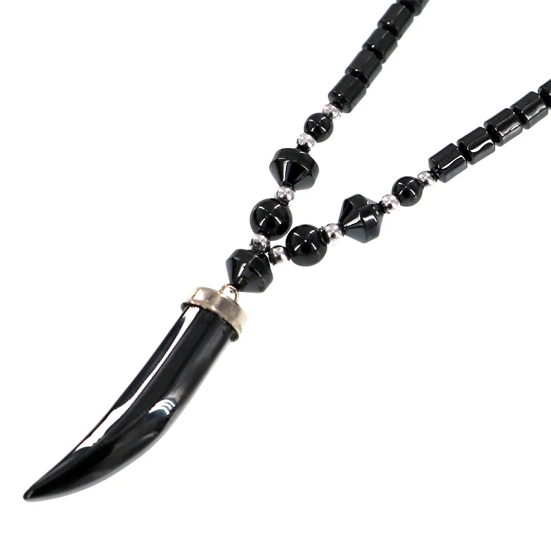 Новое модное черное ожерелье с шипами в подарочных коробках натуральным камнем