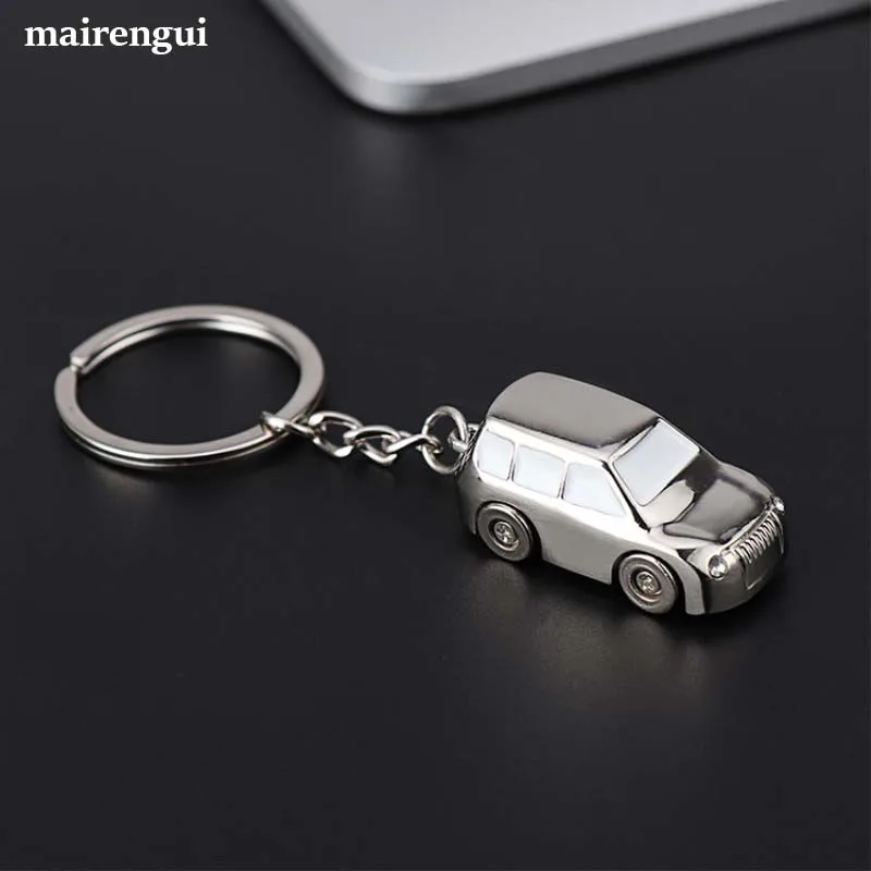 Металлическая 3D четырехколесная вращающаяся модель автомобиля брелок мужской