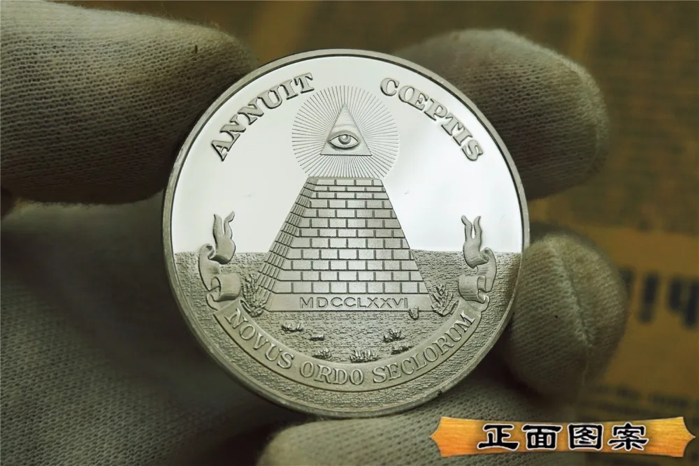 Сувенирная копия Freemason металлическая маска США серебряная монета Прямая