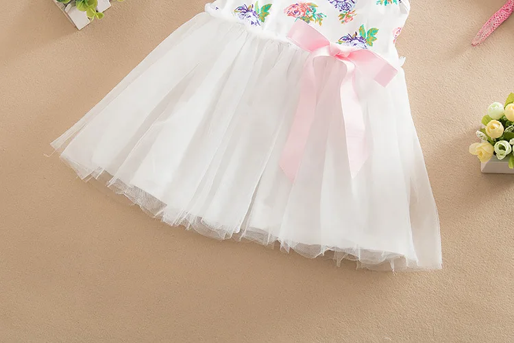 

Fashion 2020 Baby Girl Floral Princess Sleeveless Bow Summer Party Dress Girls Toddler Flower Dresses Clothes infantil Vestidos