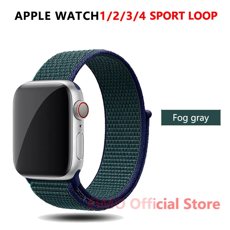 fog gray Ремешок для apple watch band 44 мм correa apple watch 5 4 band 3 2 iwatch band 42 мм 38 мм 40 мм спортивный нейлоновый браслет - Цвет ремешка: fog gray