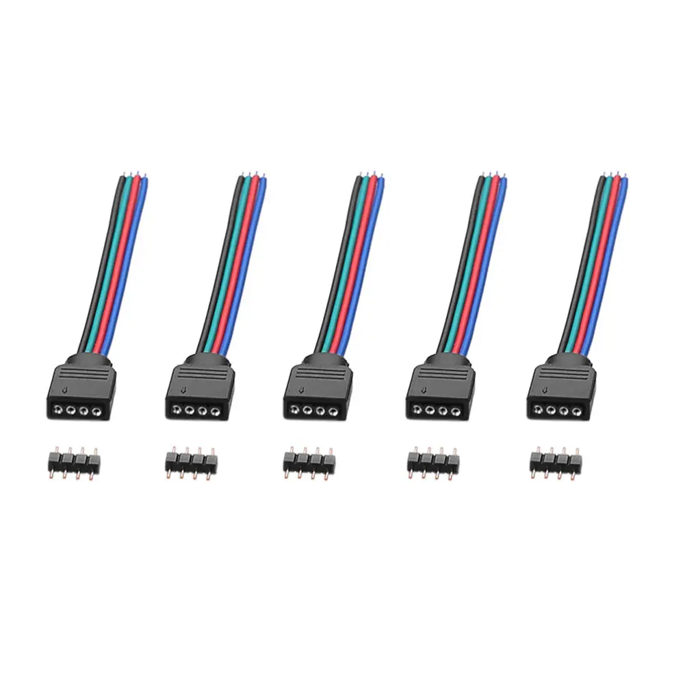 20 шт./компл. 4 контактный удлинитель разъемы RGB проводной кабель для 3528 5050 SMD