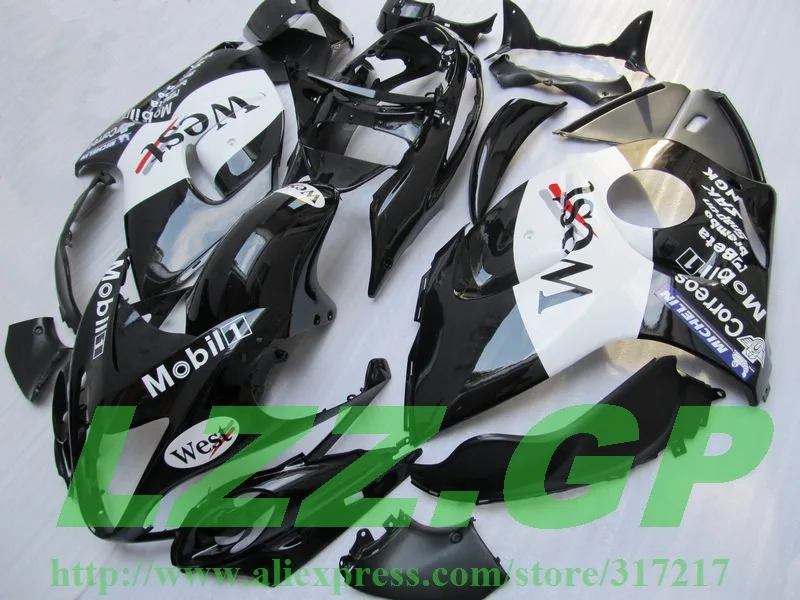 

100%Fit injection Fairing kits For SUZUKI Hayabsa GSXR1300 2008 2009 GSX-R1300 GSXR 1300 08 09 Fairings WEST White black #7YYJ