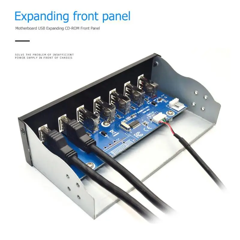 19 Pin to 2 USB 3.0+4 2.0+BC1.2 Optical Drive Fast Quick Changer Connector 5.25 inch 7 Ports HUB Front Panel For PC Desktop | Компьютеры и