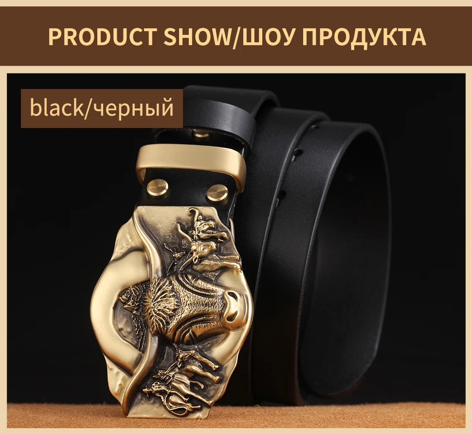 BIGDEAL винтажные ремни с пряжкой из натуральной коровьей кожи для мужчин 130 см Высокое качество мужской ремень cinturones hombre