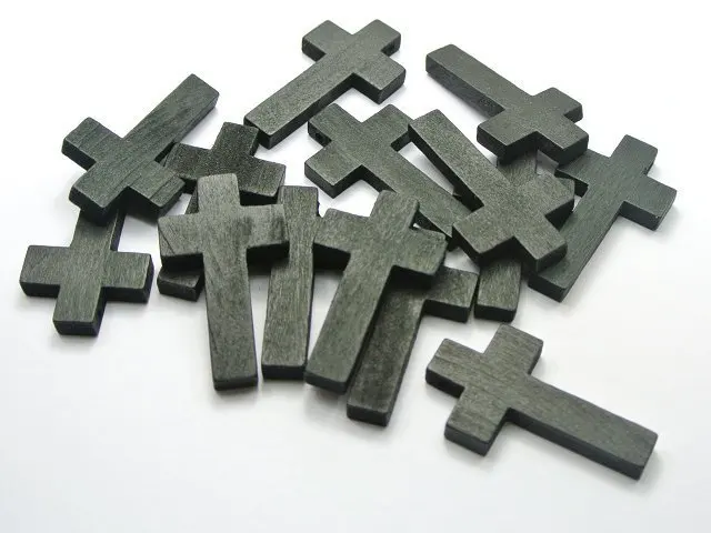 50 Black Wooden Cross Beads Charm 42X24mm Wood Pendants | Украшения и аксессуары