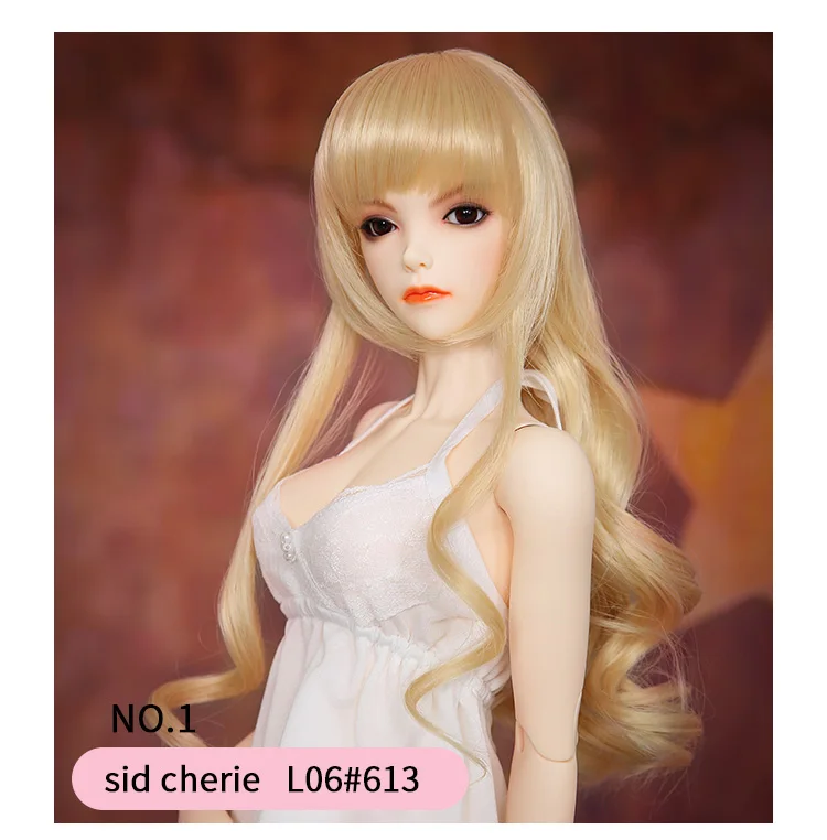 Парик для куклы BJD Doll1/3 22-24 см высокотемпературные длинные кудрявые с челкой модные волосы для девочек Золотой коричневый L06# oueneifs