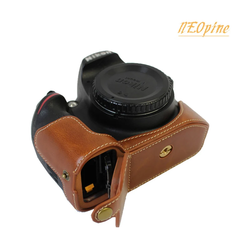 Чехол из искусственной кожи с полукорпусом для Nikon D3200 D3300 D3400 DSLR камера сумка