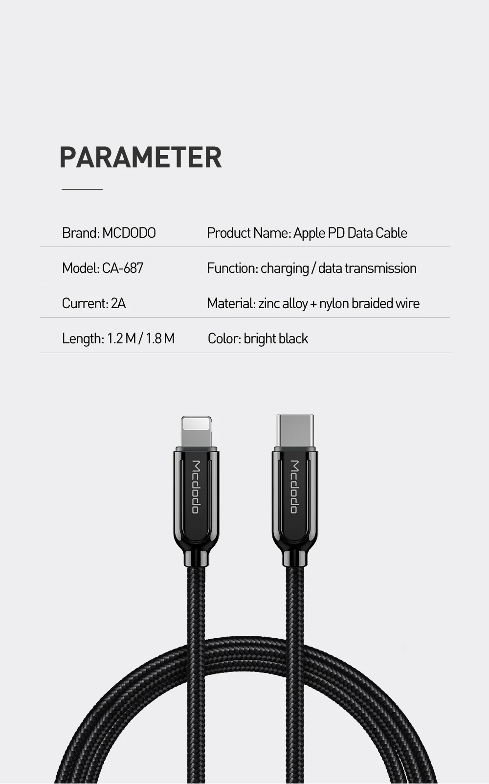 Mcdodo 36 Вт usb type C PD кабель для iPhone lightning X XR XS Max 8 Plus 11 Max Pro IOS13 Быстрая зарядка USB C кабель для передачи данных для Macbook
