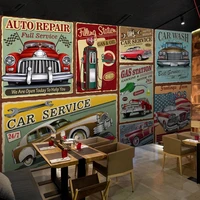 photo wallpaper retro nostalgic hand painted european style classic car murals bar restaurant background wall paper for walls 3d
