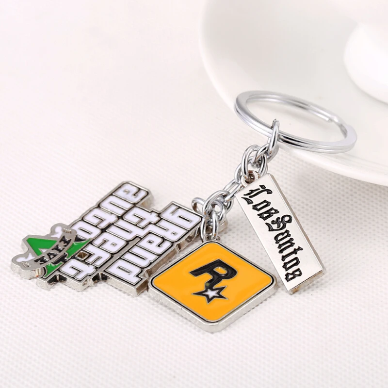 PS4 GTA 5 брелок с рисунком из игры! Брелок для ключей Grand Theft Auto фанатов Xbox PC Rockstar