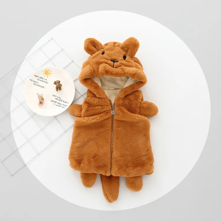 Новое пальто с героями мультфильмов для маленьких мальчиков и девочек флисовая одежда с капюшоном на осень и зиму для детей от 6 месяцев до 2 лет