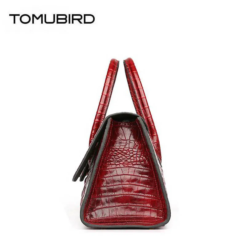 Женская сумка из воловьей кожи TOMUBIRD дизайнерская натуральной с крокодиловым