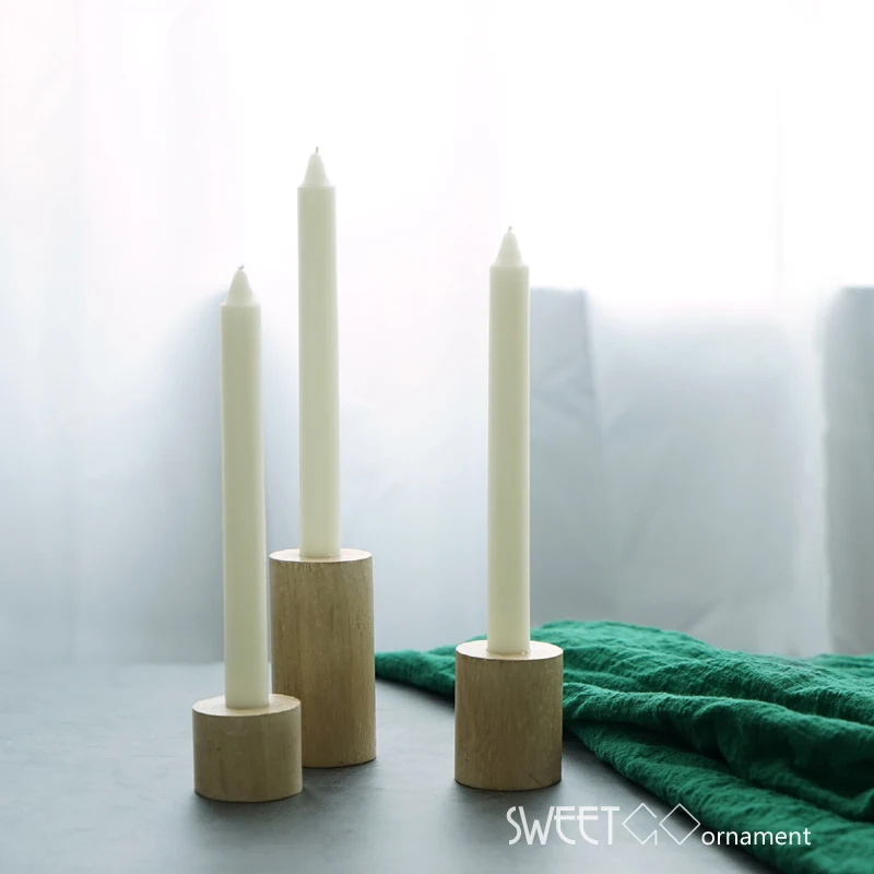 

3pcs /set European style wooden candlestick Vintage Wood Candle Holder Rustic Vintage Decoration Wedding decoration
