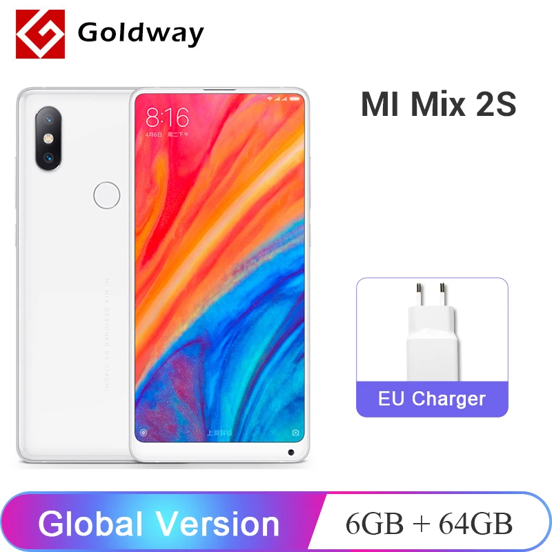 Xiaomi Mi Mix 2S мобильный телефон 6 ГБ ОЗУ 64 Гб ПЗУ Snapdragon 845 5 99 дюйма полный экран AI