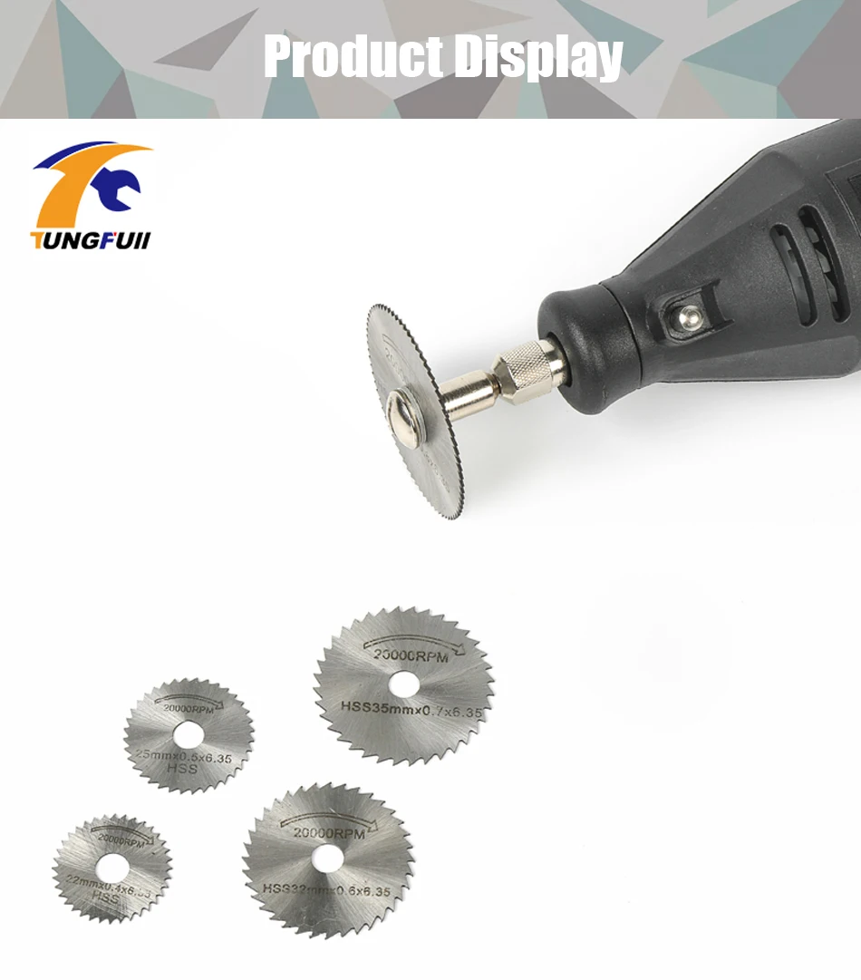Tungfull HSS циркулярные пилы Набор для дерева алюминиевый режущий диск Dremel вращающиеся инструменты аксессуары Высокое качество 6 в 1