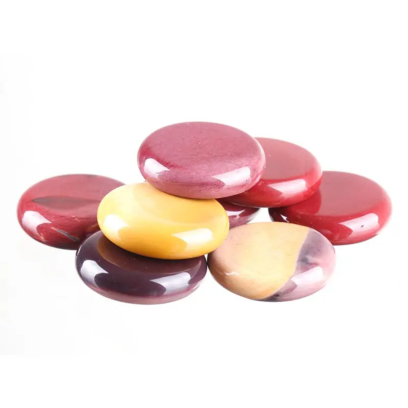 Натуральный драгоценный камень Mookaite из яшмы Круглый Карманный полированный