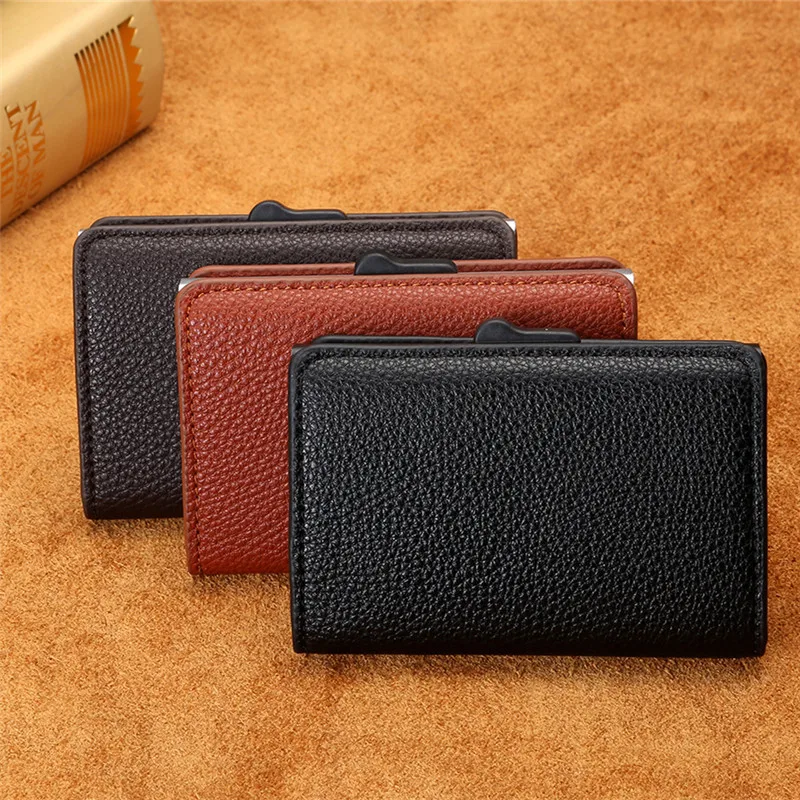 

ZOVYVOL 2021 RFID Blocking ID Card Holder New Soft Leather WalletMultifunctional High Quality Money Bag 3 Colors Card Case