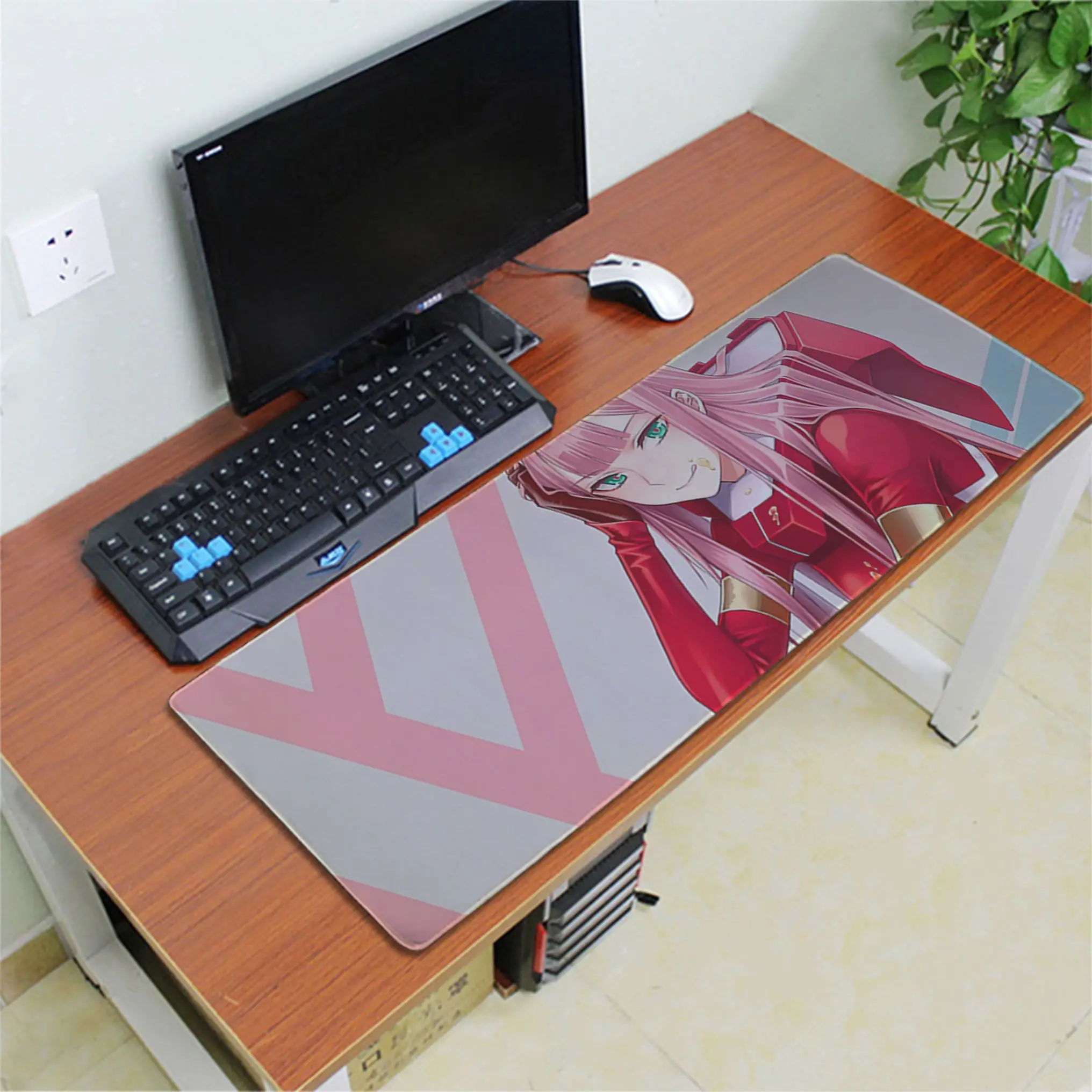 Игровой коврик для мыши Maiya Zero Two Darling in FranXX из натурального каучука, Настольный коврик, версия скорости/управления, большой игровой коврик для мыши