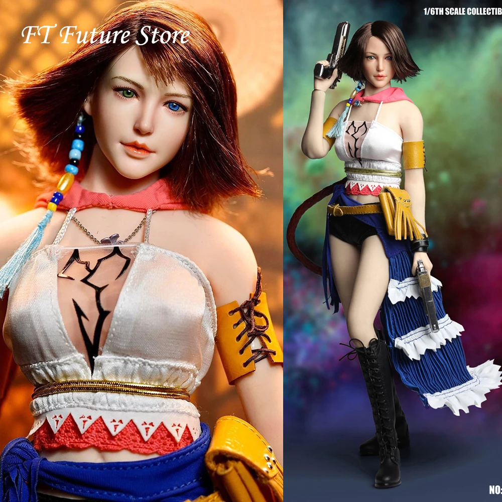 

In Stock 1/6 Scale Female Figure Accessory Yuna Head Clothes Weapon Accessories Model for 12'' Pale Action Figure Body