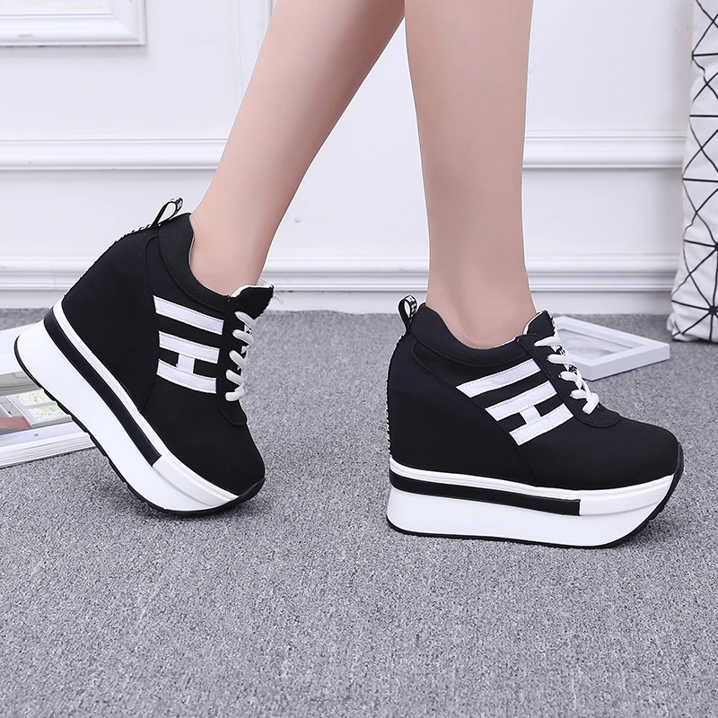 2020 Новая женская повседневная обувь на платформе Кроссовки высоком каблуке