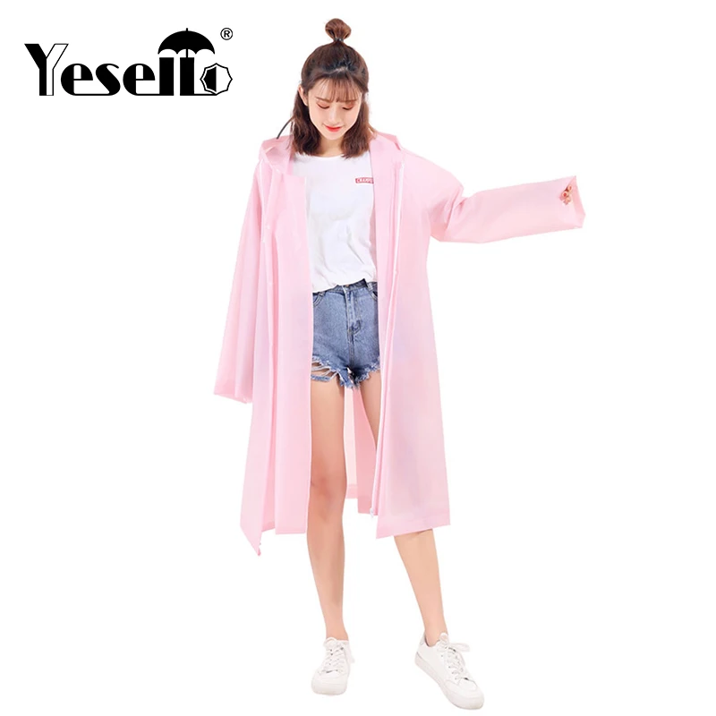 Женский дождевик Yesello прозрачный непромокаемый из ЭВА|Плащи| |