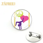 TAFREE Peace Love гимнастическая Брошь Pins стеклянный купол дизайн спортивный веер сувенир значок для мужчин женщин лучший друг подарок Gy060